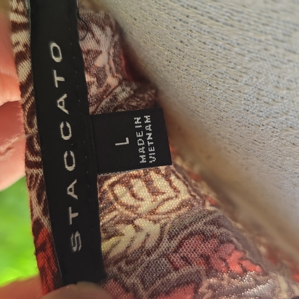 Staccato Red and Brown Patterned Dress - Picture 2 of 5